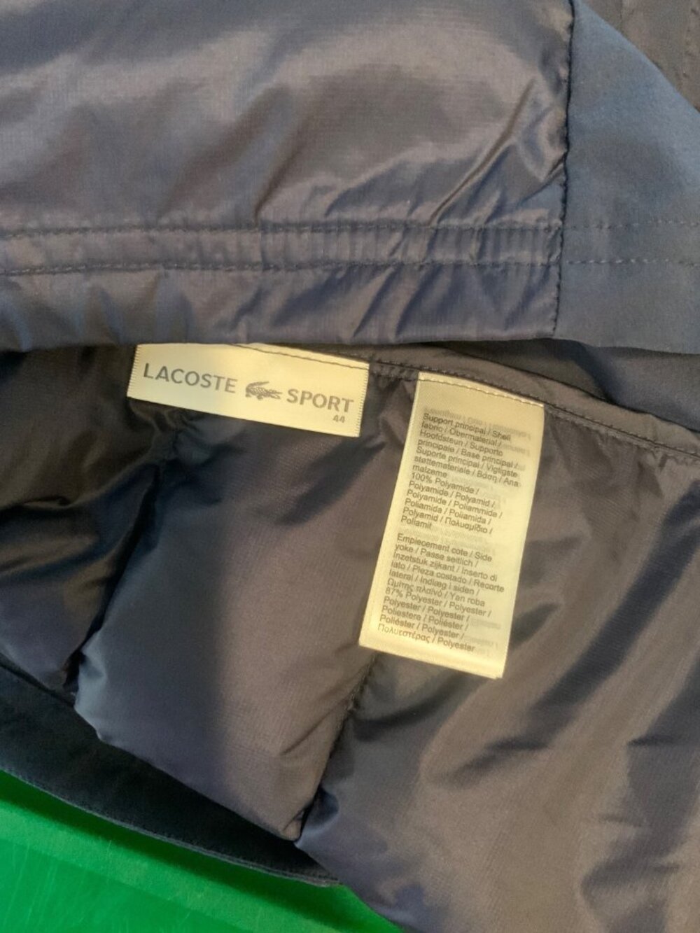 Lacoste Sport Navy Blue Zip-Up Puffer Vest NWT, Size 12 - Picture 7 of 7